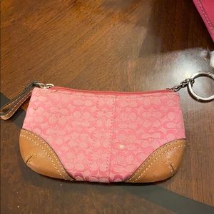 Pink coach coin pouch
